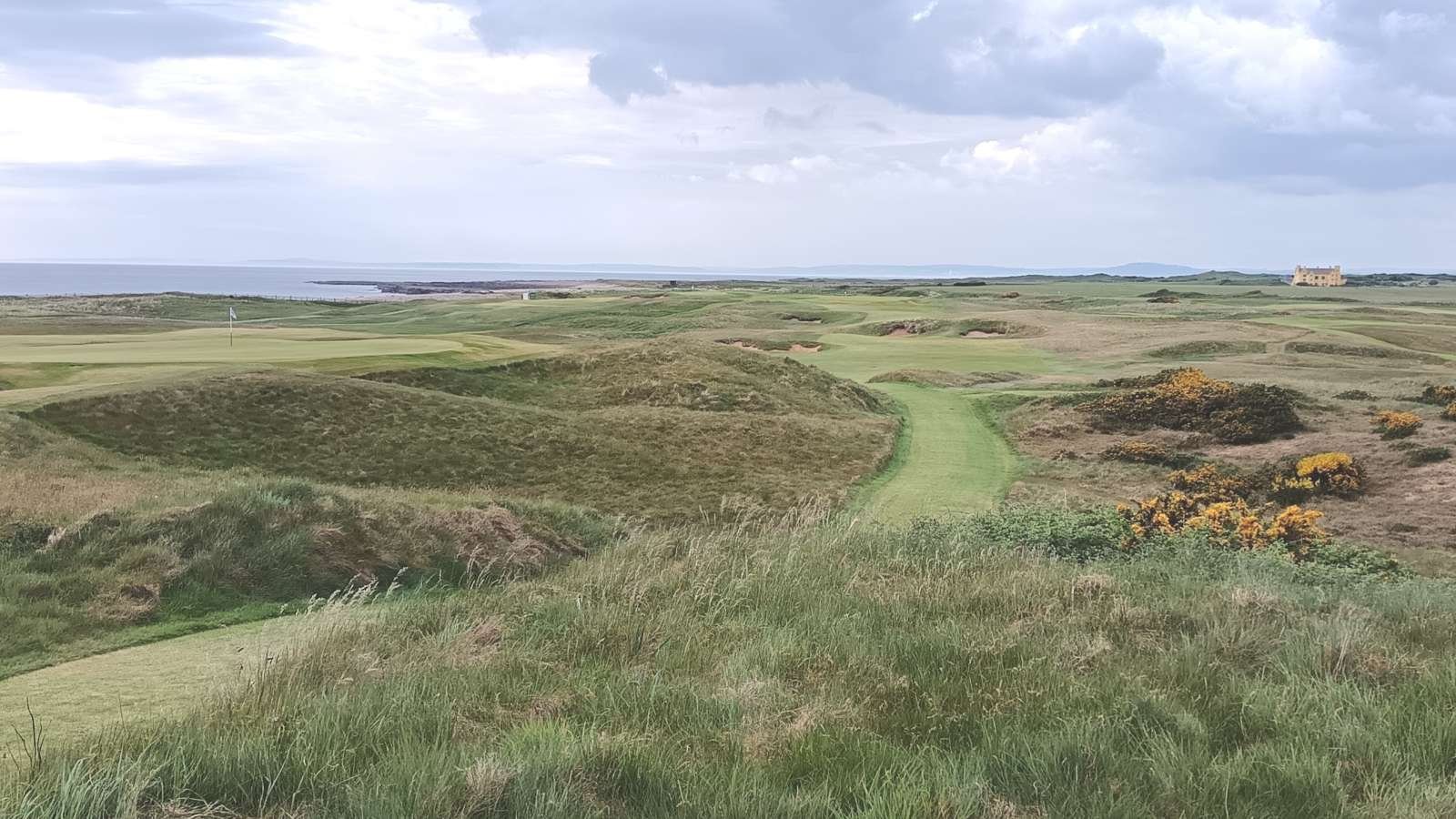 The 14th green and 15th tee at Royal Porthcawl