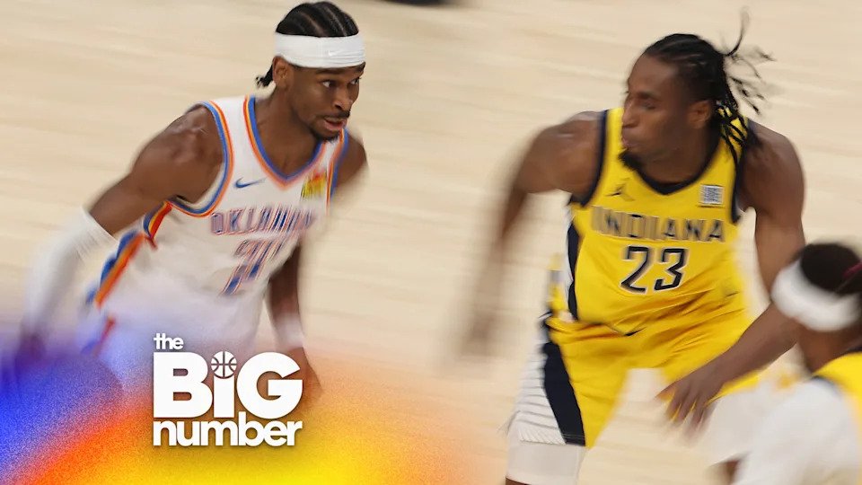 Shai Gilgeous-Alexander #2 of the Oklahoma City Thunder is defended by Aaron Nesmith #23 of the Indiana Pacers during the third quarter in Game Five of the 2025 NBA Finals at Paycom Center on June 16, 2025 in Oklahoma City, Oklahoma. (Photo by William Purnell/Getty Images)