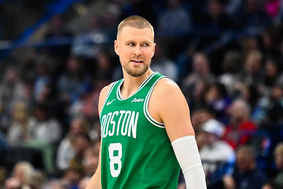 Kristaps Porzingis joins a Hawks team that's seeking to move up in the East next season. (Photo by Alex Goodlett/Getty Images)