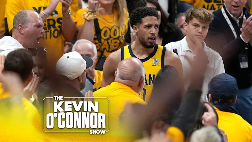 Tyrese Haliburton #0 of the Indiana Pacers reacts during the third quarter against the New York Knicks in Game Four of the Eastern Conference Finals of the 2025 NBA Playoffs at Gainbridge Fieldhouse on May 27, 2025 in Indianapolis, Indiana. (Photo by Dylan Buell/Getty Images)